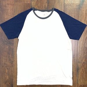 J.Crew Color Block Short Sleeve Baseball Tee Shirt